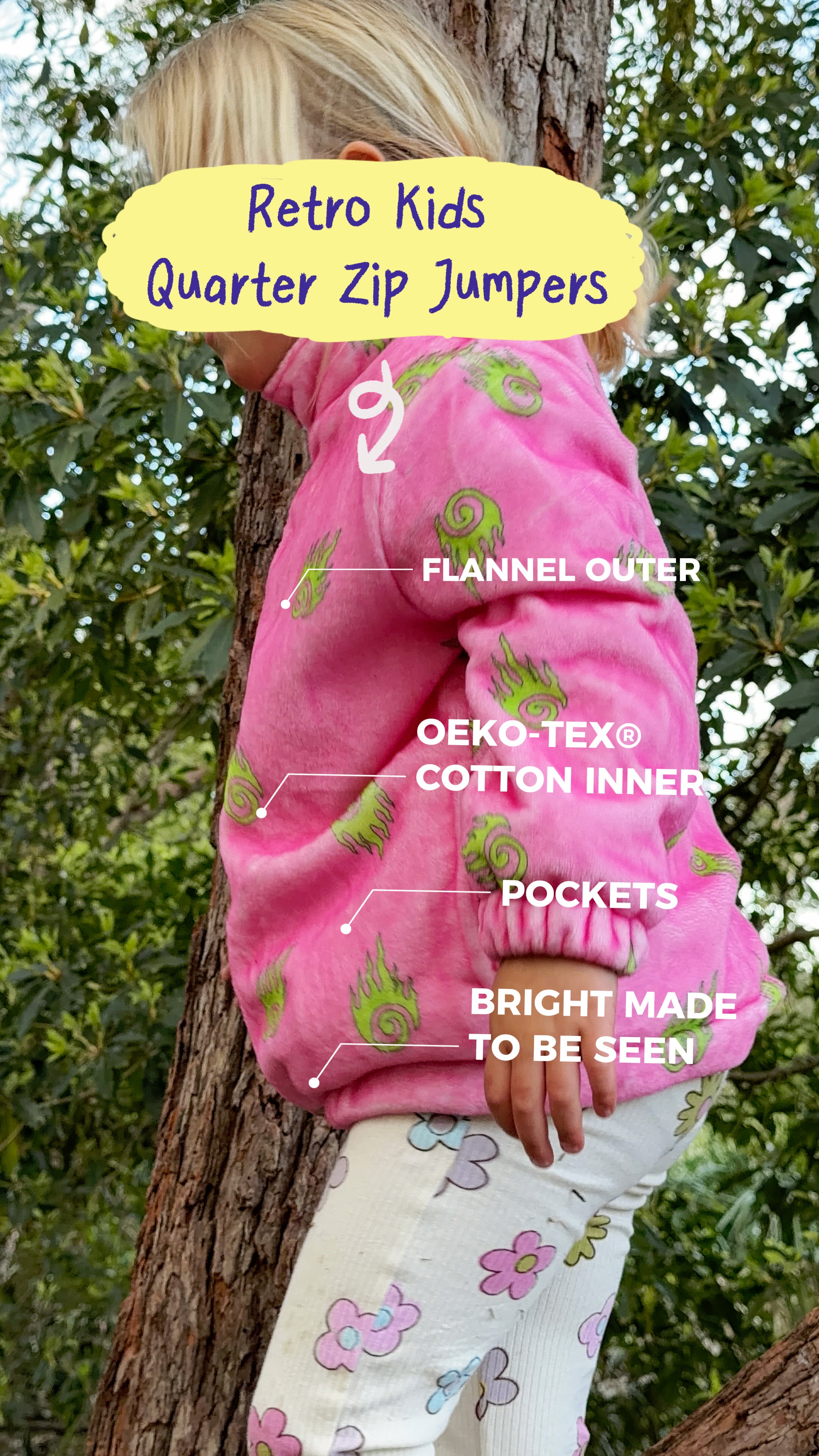 Kids Retro Flannel Pull Over Jumper